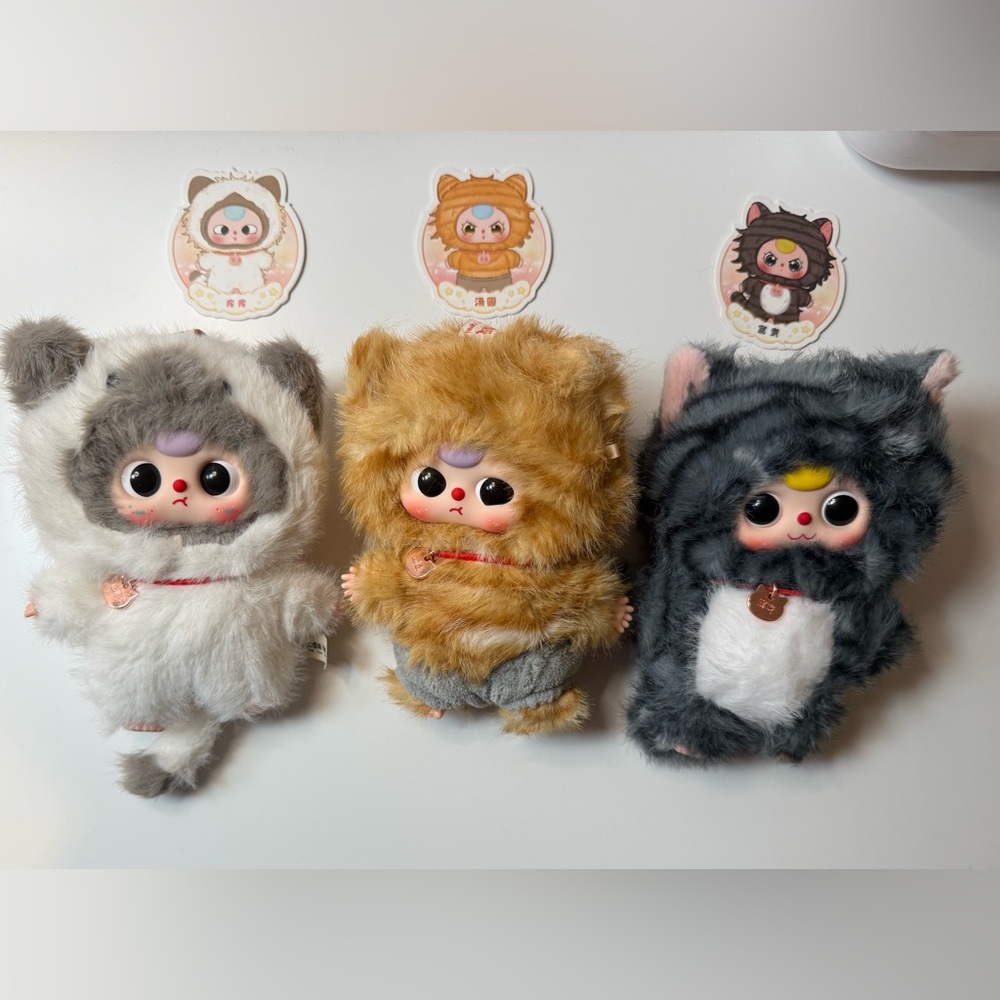 Baby Three Cat Series Plush Keychain. Price includes 3 different kitty’s.